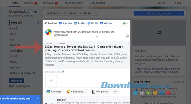 Lỗi ảnh thu nhỏ khi đăng bài Facebook