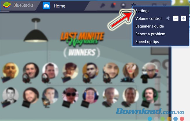 Truy cập vào Settings