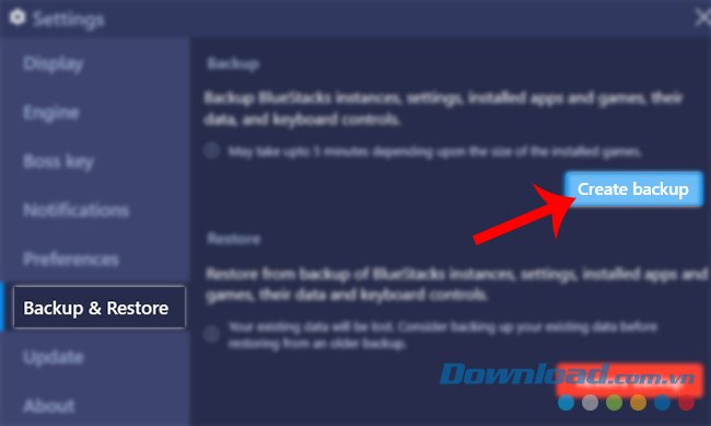 Chọn tạo điểm khôi phục