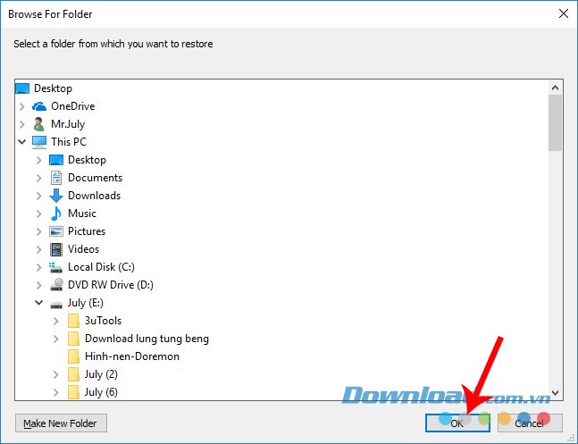 Chọn vị trí lưu trên máy tính