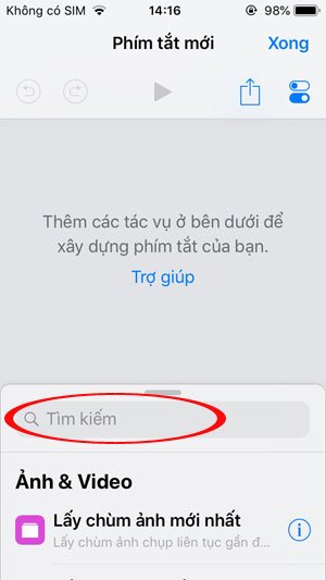 Tìm kiếm tính năng