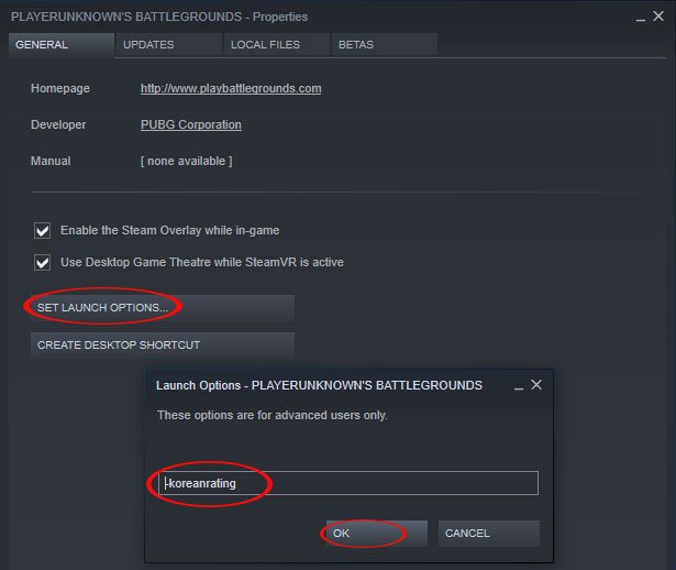 Chuyển màu máu PUBG qua Steam