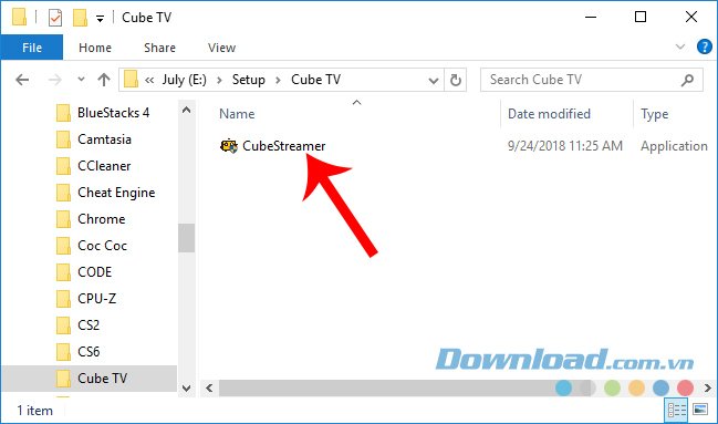File cài đặt Cube TV