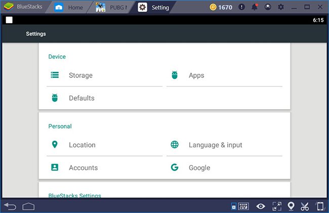 Giao diện cài đặt thay đổi