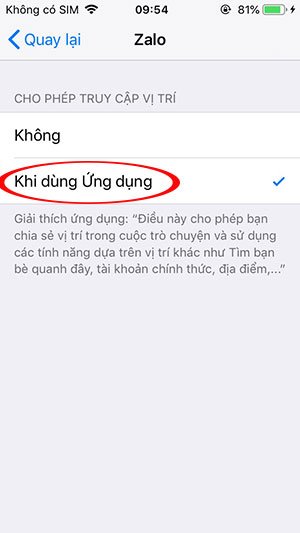 Khi dùng ứng dụng