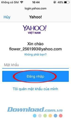 Nhập Yahoo mail