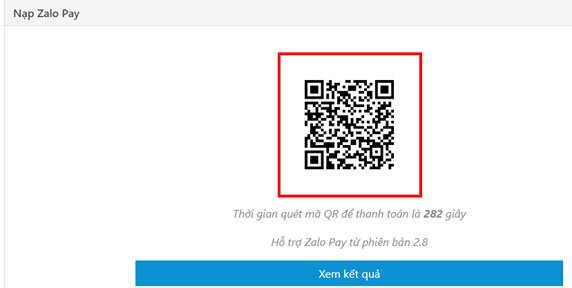 Giao diện nạp ZaloPay