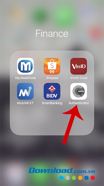 Mở ứng dụng Google Authenticator