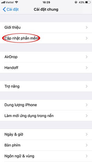 Cập nhật phần mềm