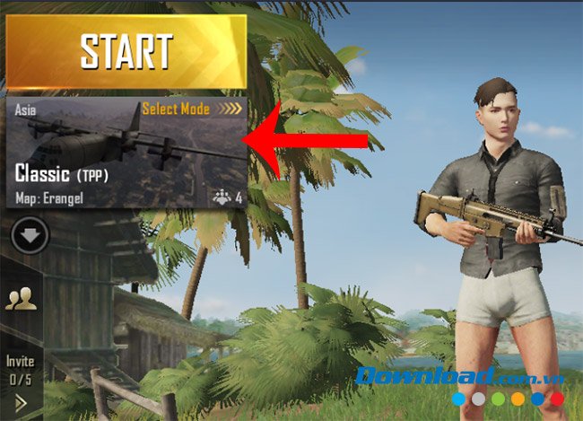 Chọn vào Select Mode trong PUBG Mobile
