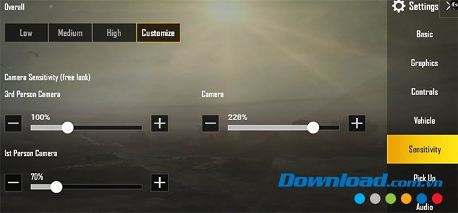 Điều chỉnh độ nhạy khi bắn PUBG Mobile
