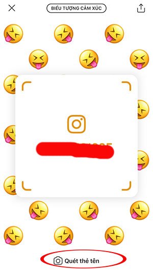 Quét thẻ tên Instagram