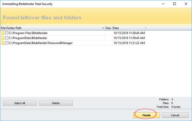 Kết thúc xóa file rác