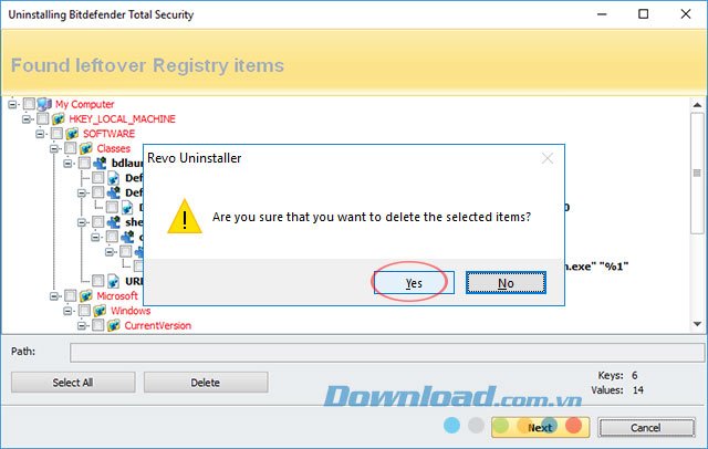 Xác nhận xóa file rác