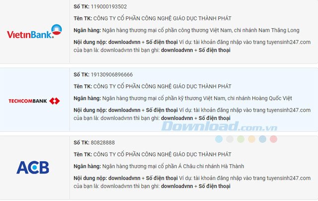 Thanh toán TuyenSInh247