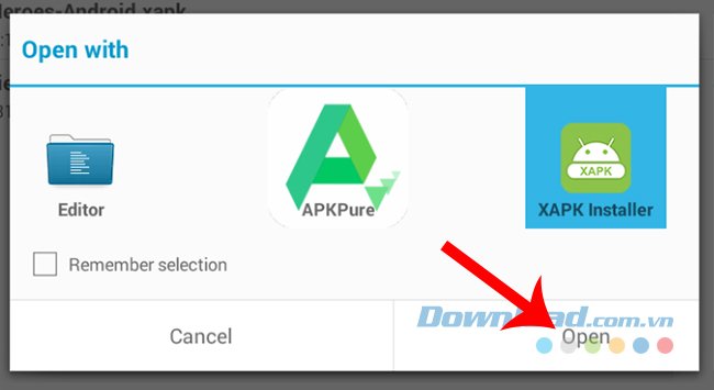 Chạy file XAPK bằng ứng dụng 