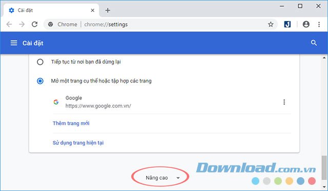 Cài đặt nâng cao