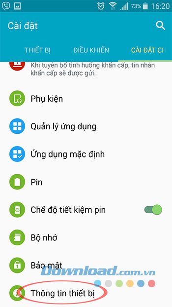 Thông tin thiết bị