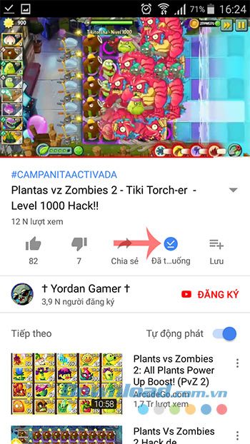 Tải video YouTube xong