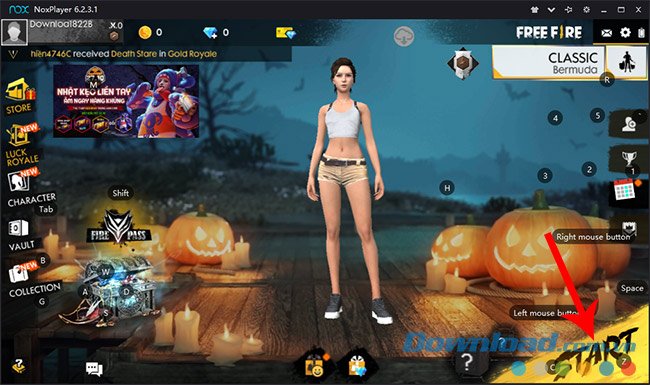 Bắt đầu vào chơi Garena Free Fire