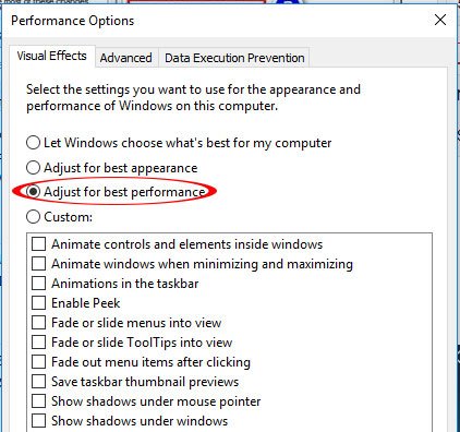 Chọn Adjust for best performance