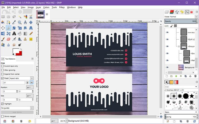 Mở file PSD bằng GIMP