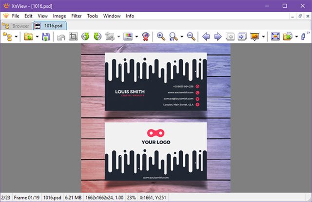 Mở file PSD với XnView