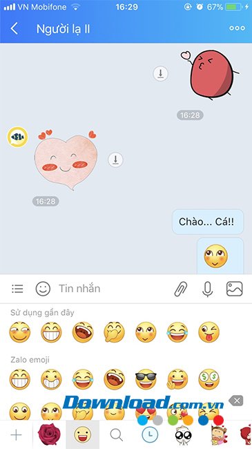 Chat với "Cá" trong tính năng thả thính