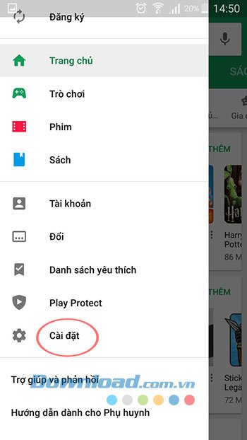 Cài đặt Google Play