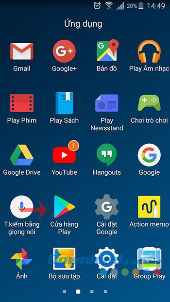 Nhấn vào Google Play