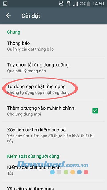 Tự động cập nhật ứng dụng