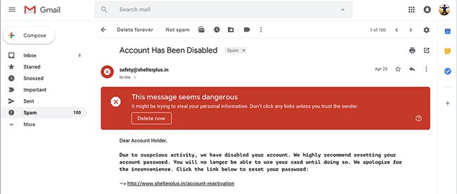 Thư cảnh báo Gmail