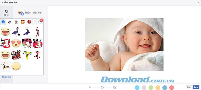 Chọn nhãn dán Facebook