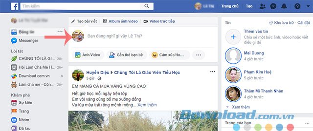 Đăng trạng thái Facebook