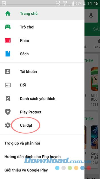 Cài đặt Google Play