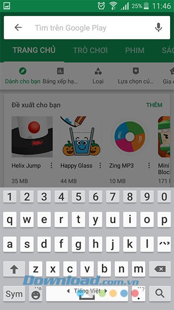 Đã xóa lịch sử tìm kiếm Google Play
