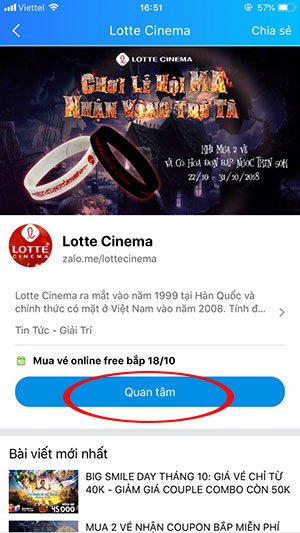 Quan tâm Lotte Cinema