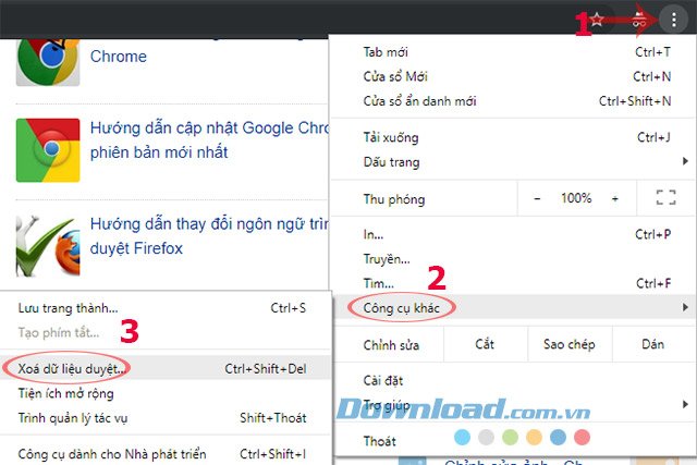 Cách xóa dữ liệu duyệt web trên Google Chrome