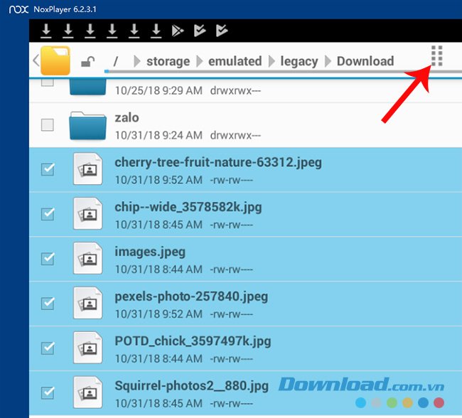 Lựa chọn file cần chia sẻ với máy tính