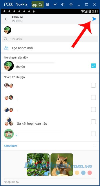 Chọn người gửi dữ liệu