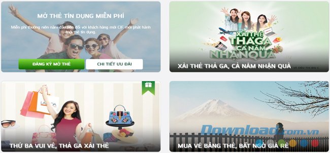 Trang chủ của ngân hàng Vietcombank