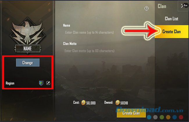 Tạo Clan mới trong PUBG Mobile