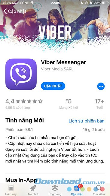 Viber bổ sung tính năng chỉnh sửa tin nhắn đã gửi