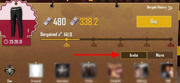 Mời bạn bè vào trả giá cùng