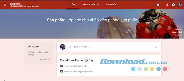 Giao diện lớp học chính