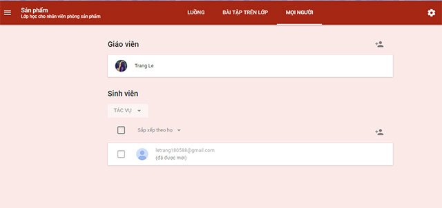 Mời học viên vào lớp bằng mã lớp