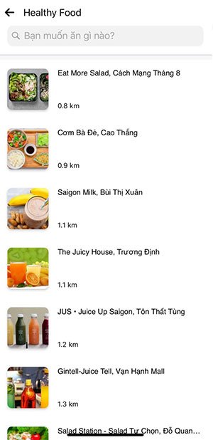 Cửa hàng trong phạm vi gần