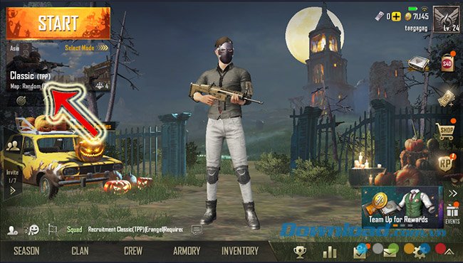 Giao diện chính của PUBG Mobile