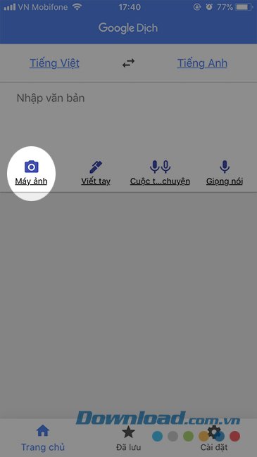 Giao diện tiếng Việt của Google Translate