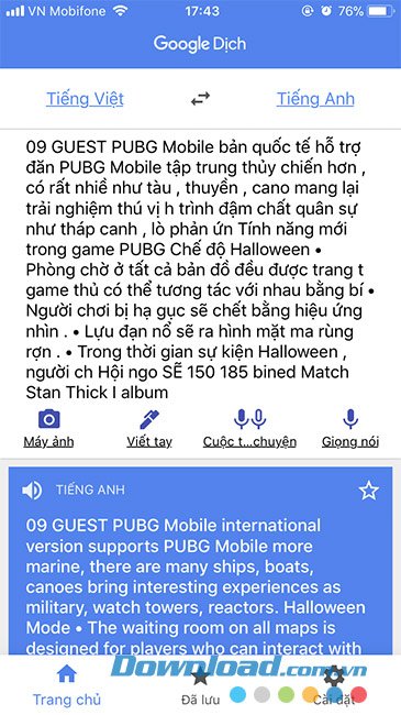 Dịch ảnh ngôn ngữ sang tiếng Việt